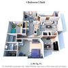 3 Bedroom, 2 Bath